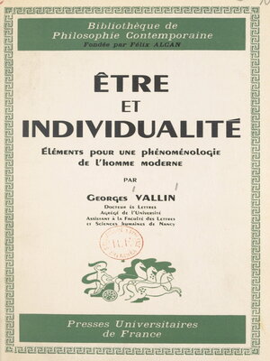 cover image of Être et individualité